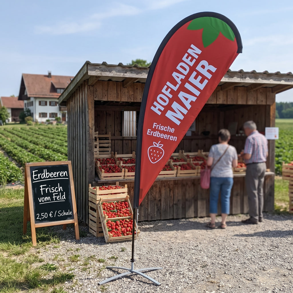 Dropflag im Einsatz am Hofladen