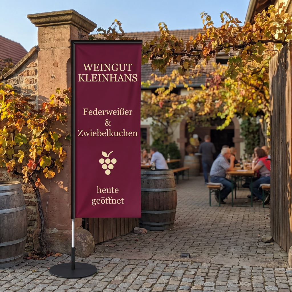 Squareflag im Einsatz am Weingut